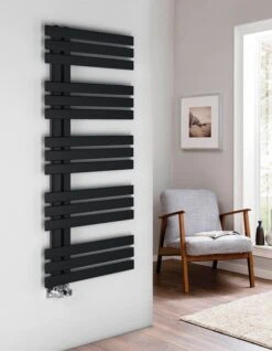 Sapho Silvana Radiator Mat Zwart 50x124cm 561W