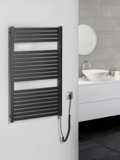 Sapho Tondi Elektrische Radiator Zwart Mat 60x97cm 400W