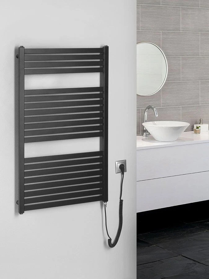 Sapho Tondi Elektrische Radiator Zwart Mat 60x97cm 400W