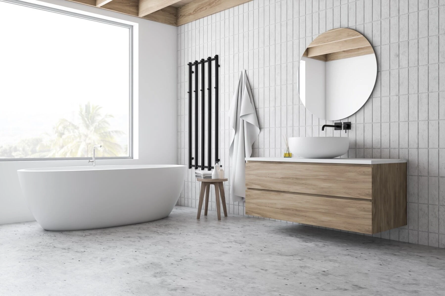 TVS Design Kiro 5 Handdoekradiator Zwart 340W 140x51,5cm - Afbeelding 2