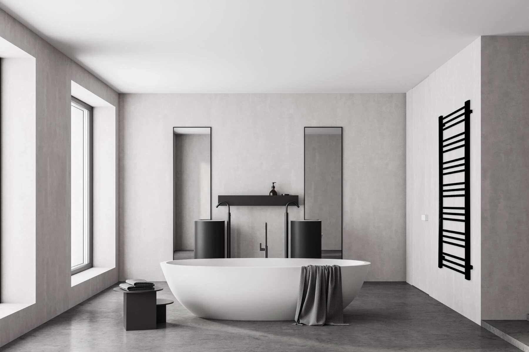 TVS Design Kosmo Handdoekradiator Zwart 300W 140x36cm - Afbeelding 2